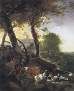 Adam Pynacker Landscape with Animals painting